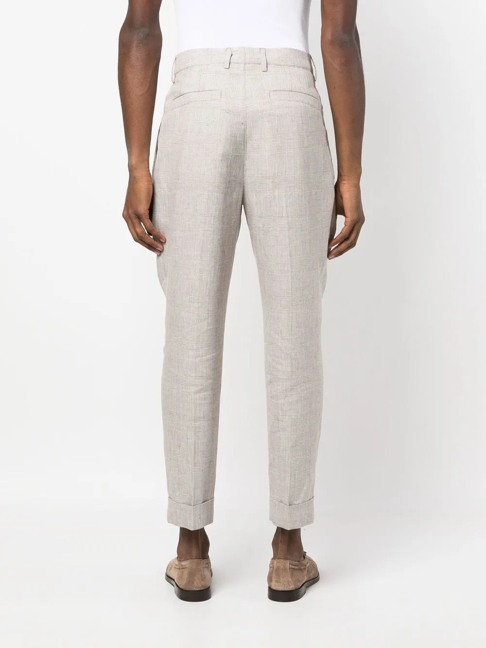 Brunello Cucinelli Check Straight-leg Trousers In Brown