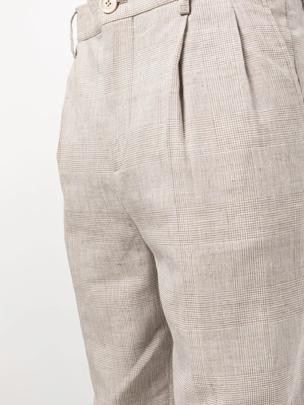 Brunello Cucinelli Check Straight-leg Trousers In Brown