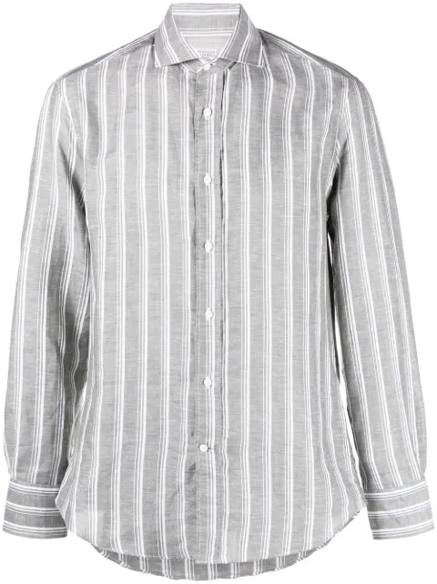 Brunello Cucinelli Brunello Cucinelli Mens Shirt In Green & White