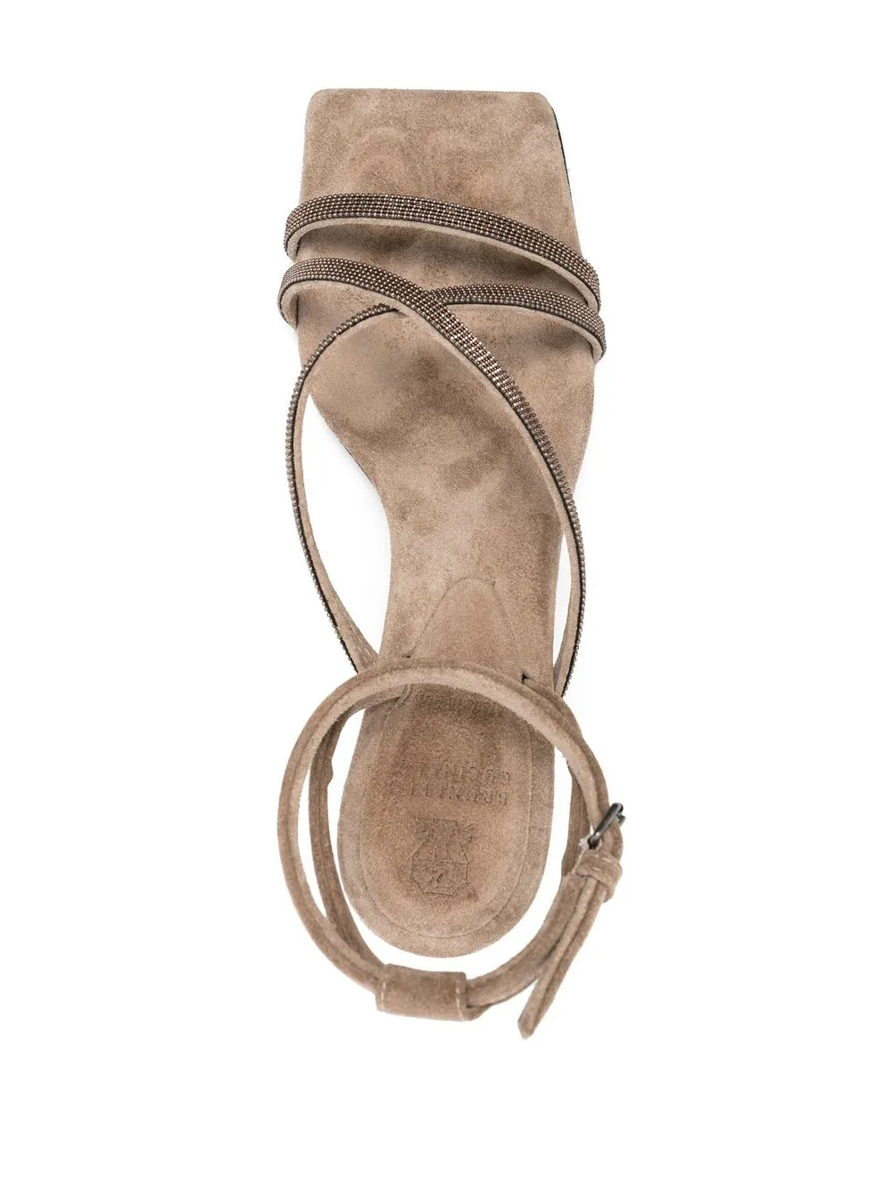 Brunello Cucinelli Low-heel Strap Sandals In Brown