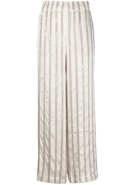 Brunello Cucinelli Striped high-waist trousers