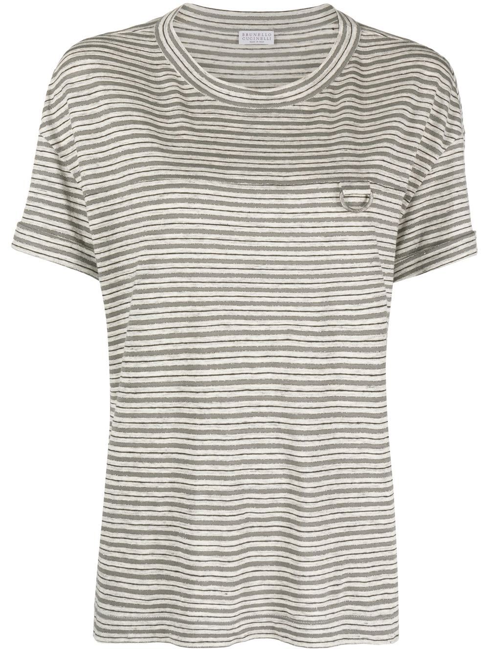 Shop Brunello Cucinelli Striped Short-sleeve T-shirt In Grau