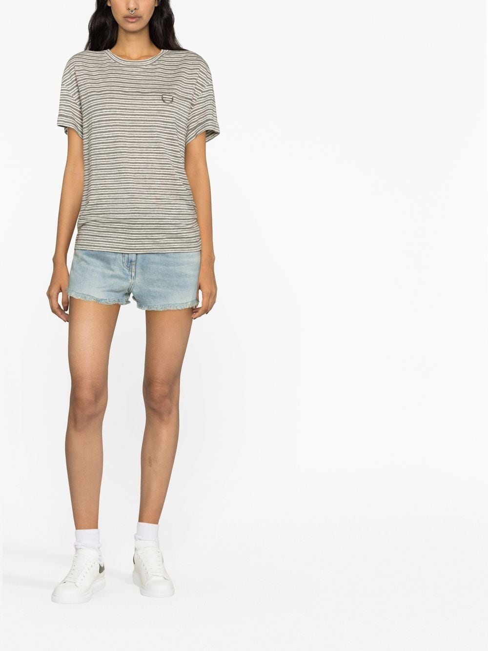 Shop Brunello Cucinelli Striped Short-sleeve T-shirt In Grau