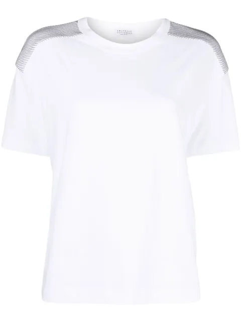 Brunello Cucinelli bead-trim short-sleeve T-shirt 