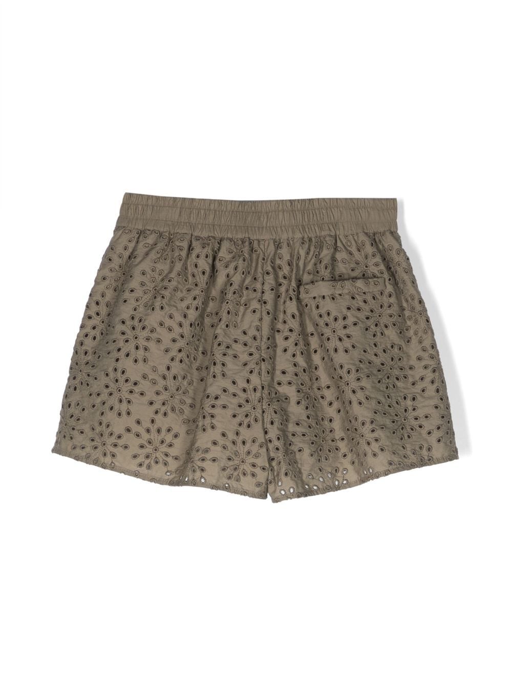 Brunello Cucinelli Kids Shorts met broderie anglaise - Groen