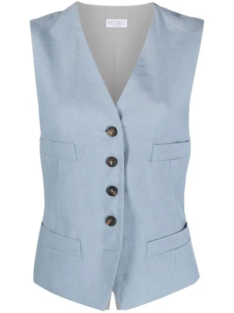 Brunello Cucinelli V-neck tailored waistcoat