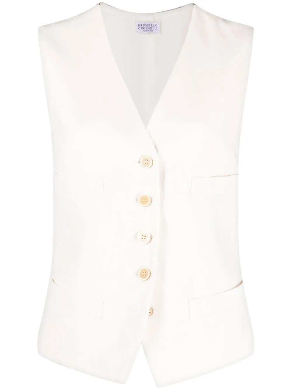 

Brunello Cucinelli single-breasted button-up vest - White