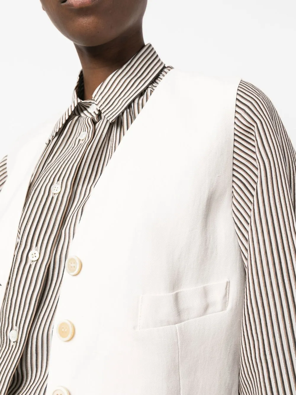 Brunello Cucinelli Single-breasted Button-up Vest In White