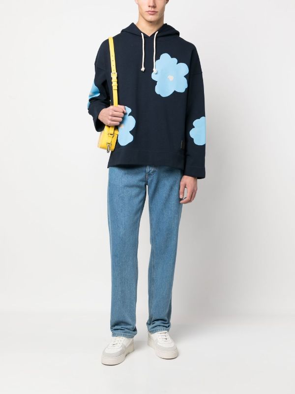 SANDRO floral-print Pullover Hoodie - Farfetch