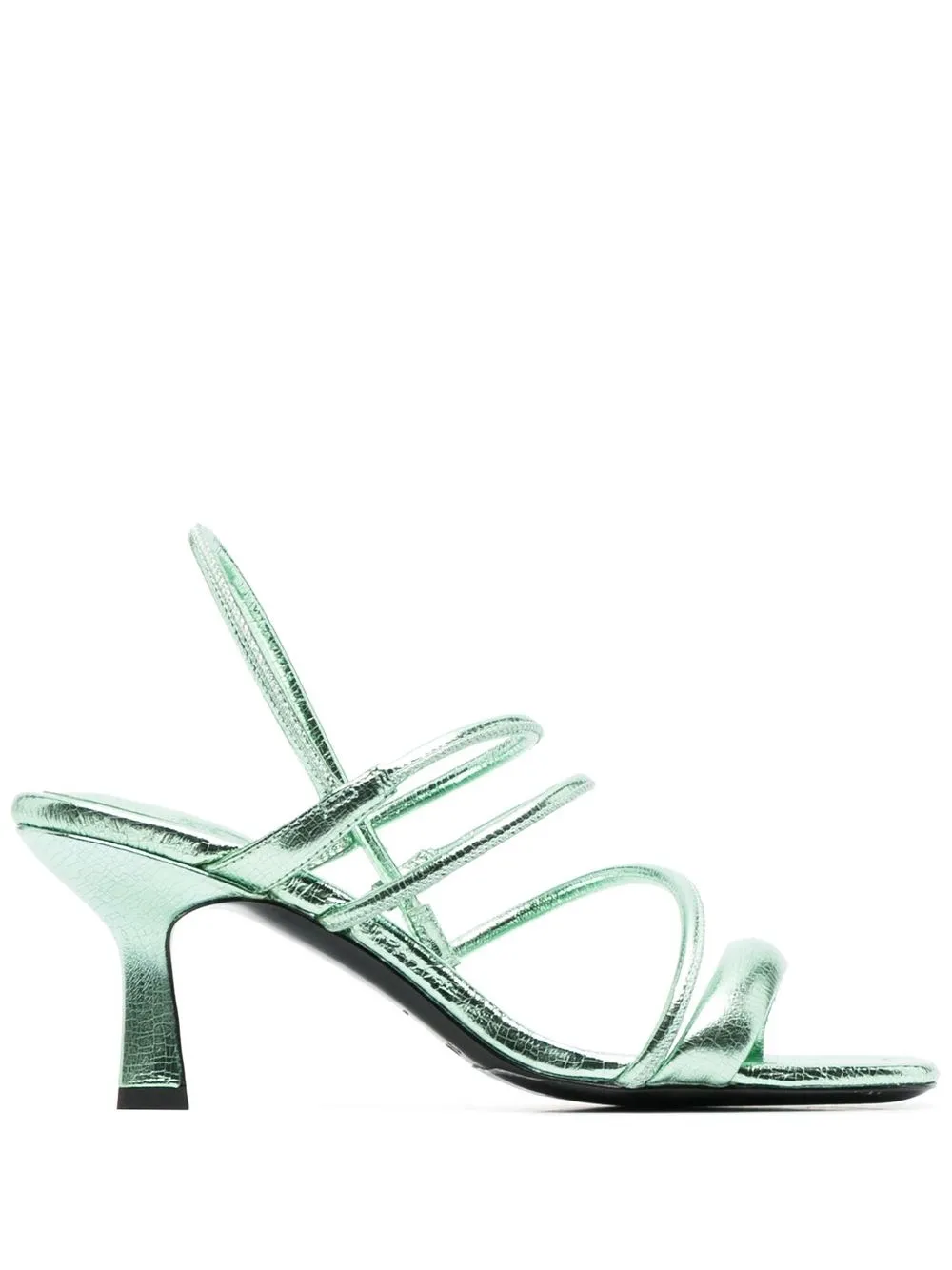 Sandro Strappy Square-toe Sandals In Green