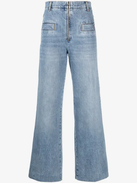 SANDRO high-waisted wide-leg jeans