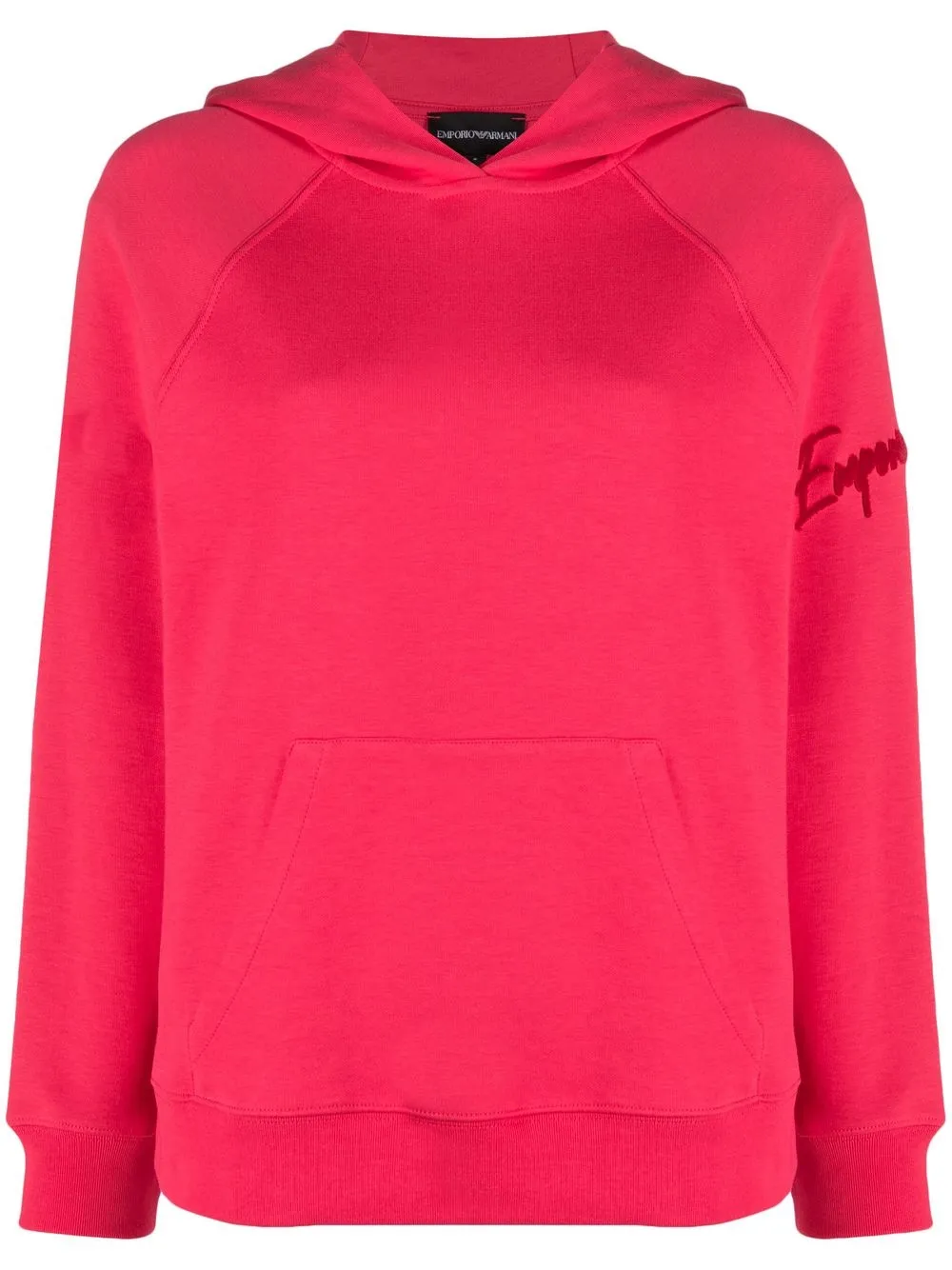 

Emporio Armani logo-print cotton hoodie - Pink