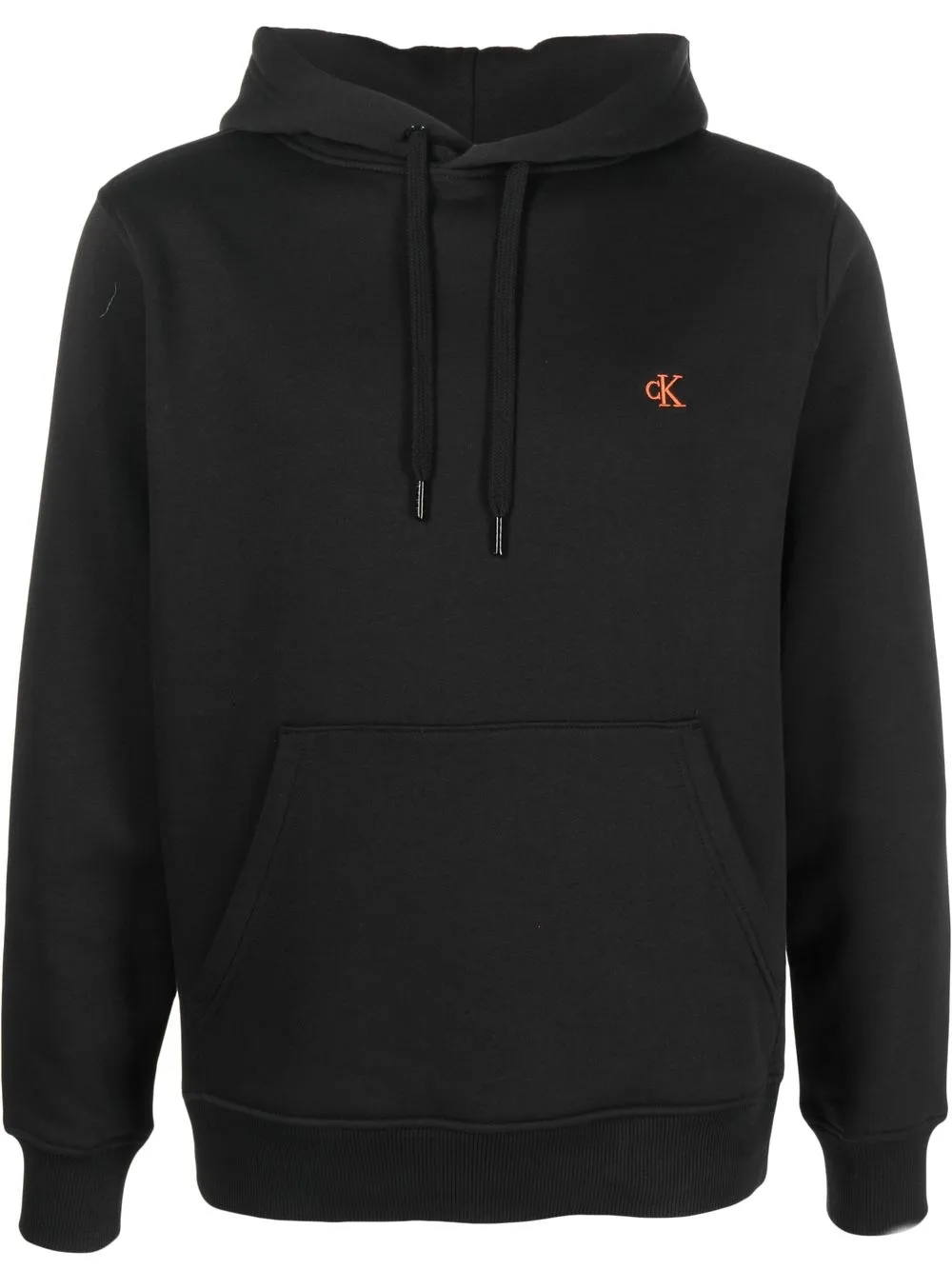 

Calvin Klein Jeans logo-embroidered cotton hoodie - Black