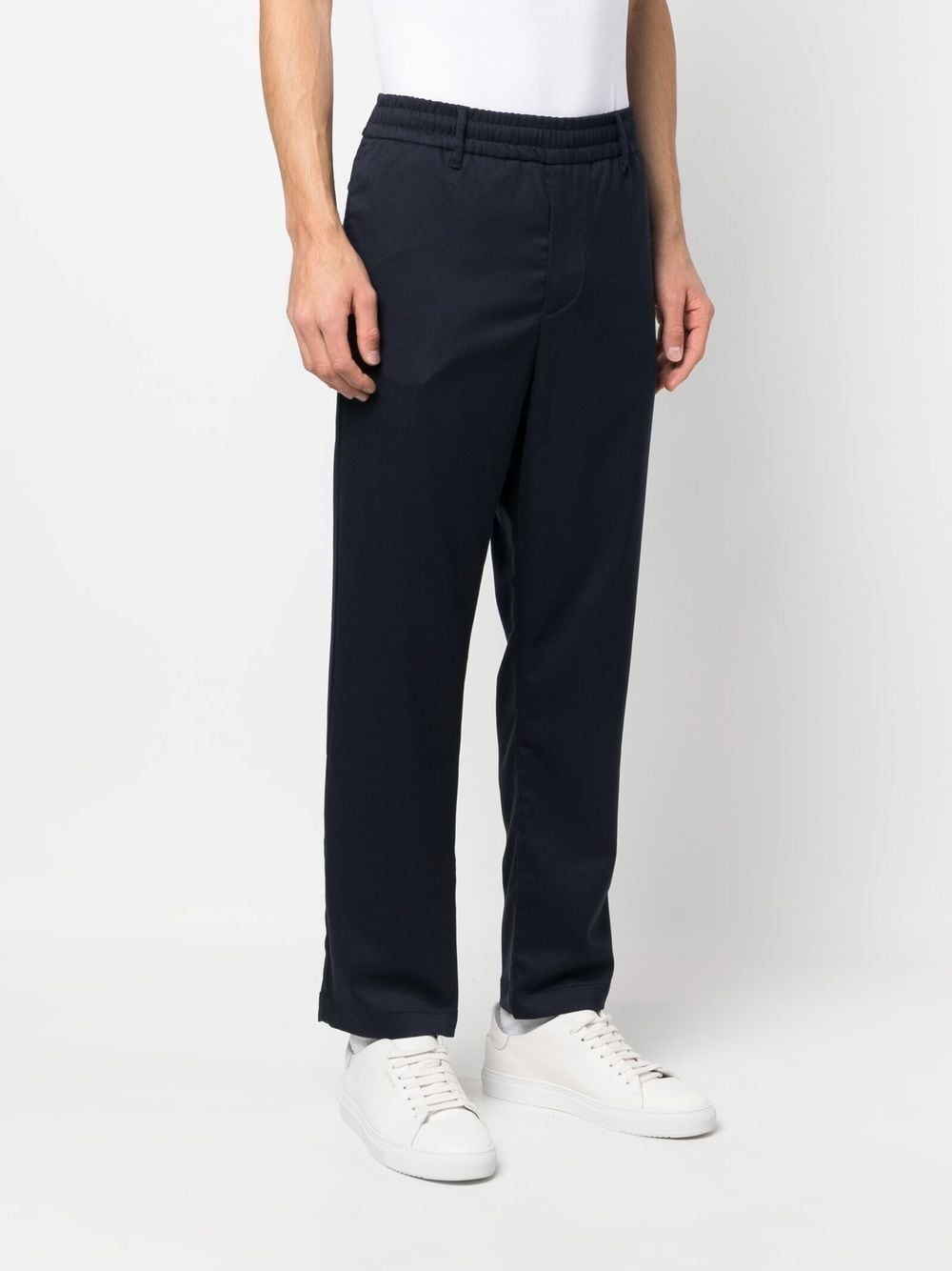 Shop Armani Exchange Cropped Tailored Track Pants In 蓝色