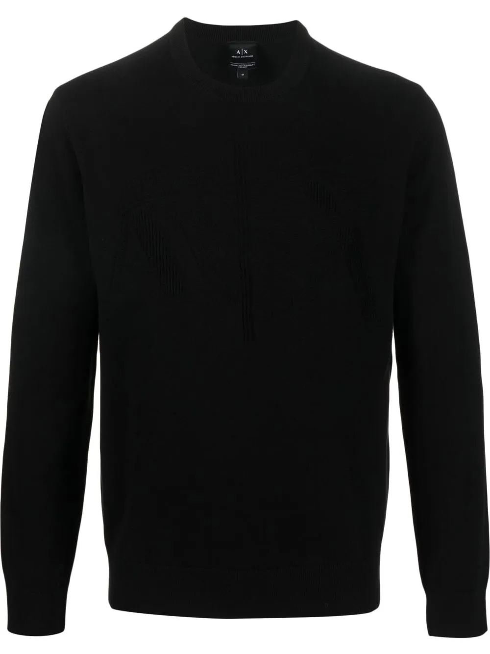 

Armani Exchange crew neck knitted cotton jumper - Black