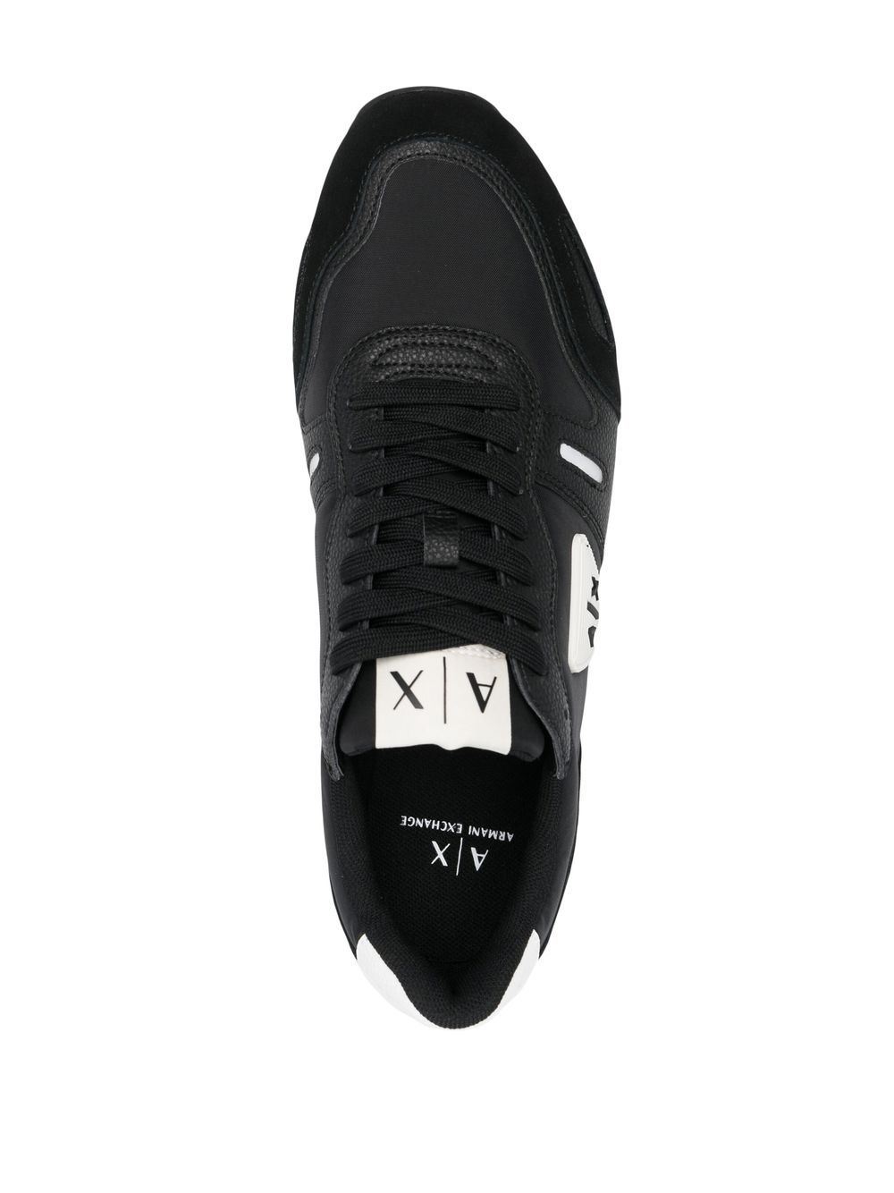 Shop Armani Exchange Low-top Lace-up Sneakers In Black
