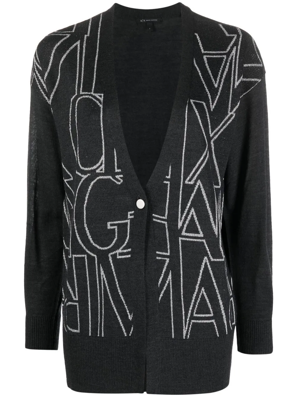 

Armani Exchange logo-print cardigan - Grey