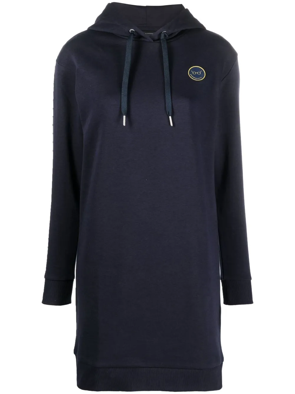 

Armani Exchange face-patch cotton hoodie dress - Blue