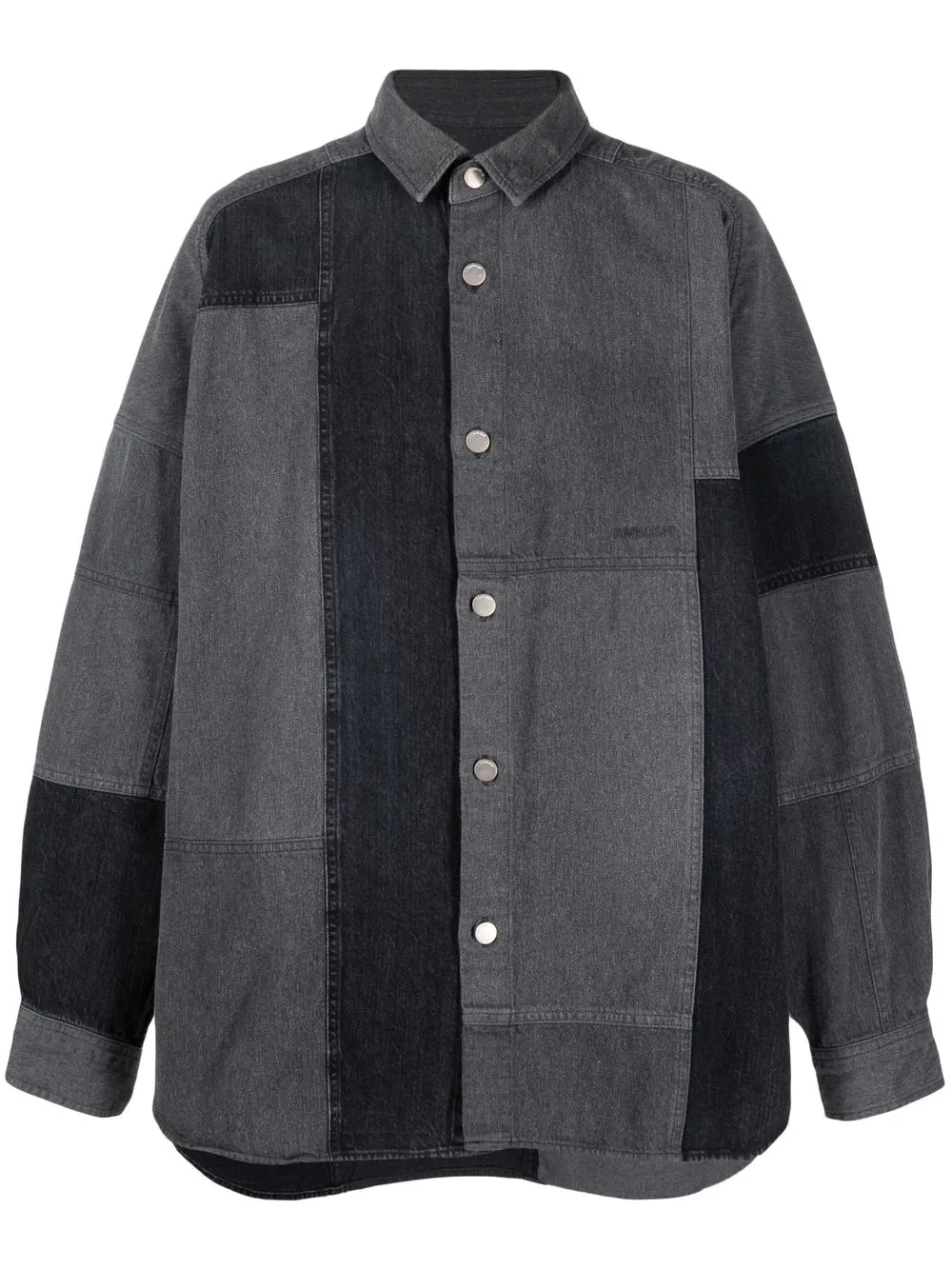 

AMBUSH camisa de mezclilla con diseño patchwork - Gris