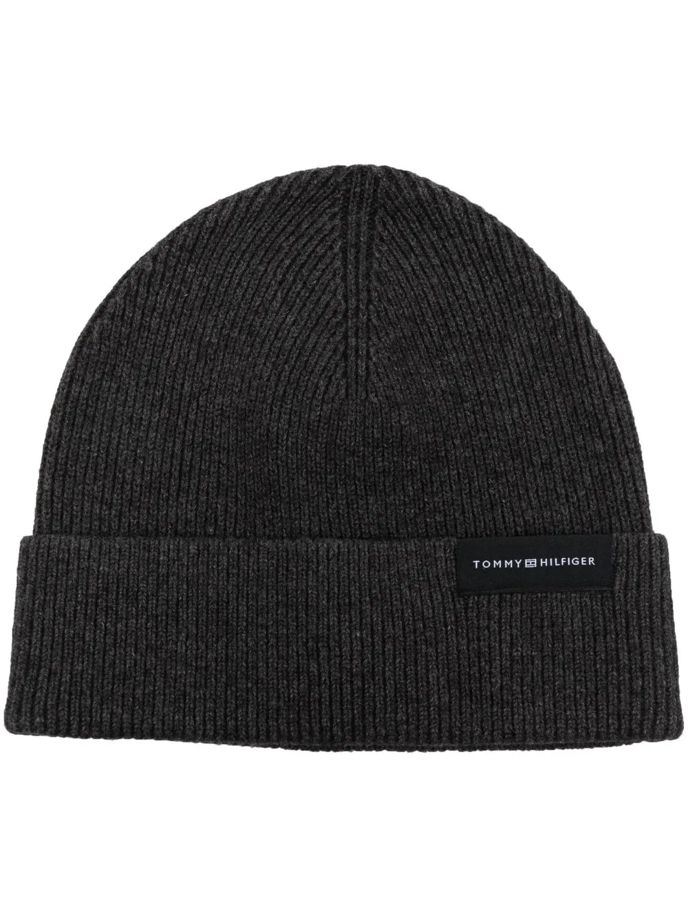 

Tommy Hilfiger logo-patch knitted beanie - Grey