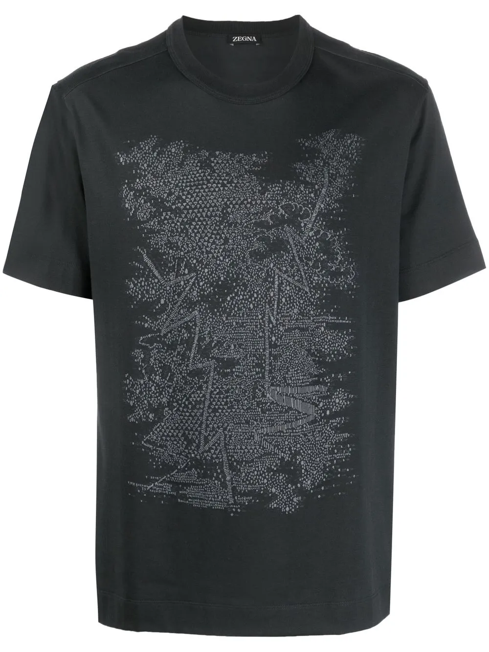 

Zegna textured graphic print T-shirt - Black