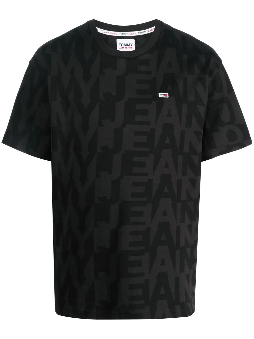 

Tommy Jeans playera con monograma estampado - Negro