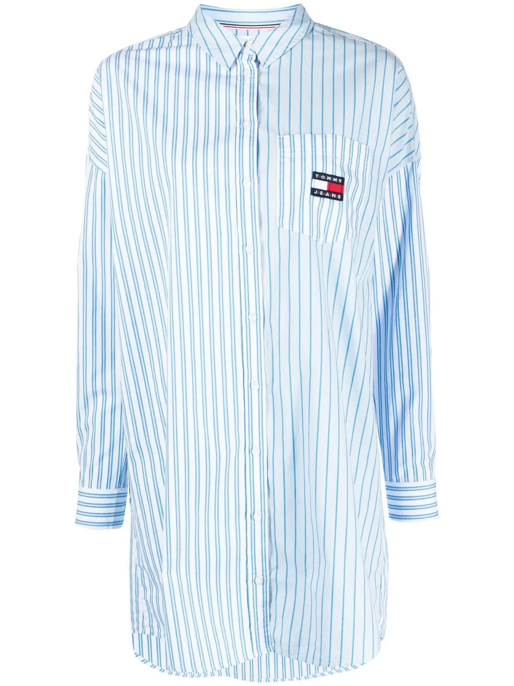 

Tommy Jeans vestido camisero con parche del logo - Azul