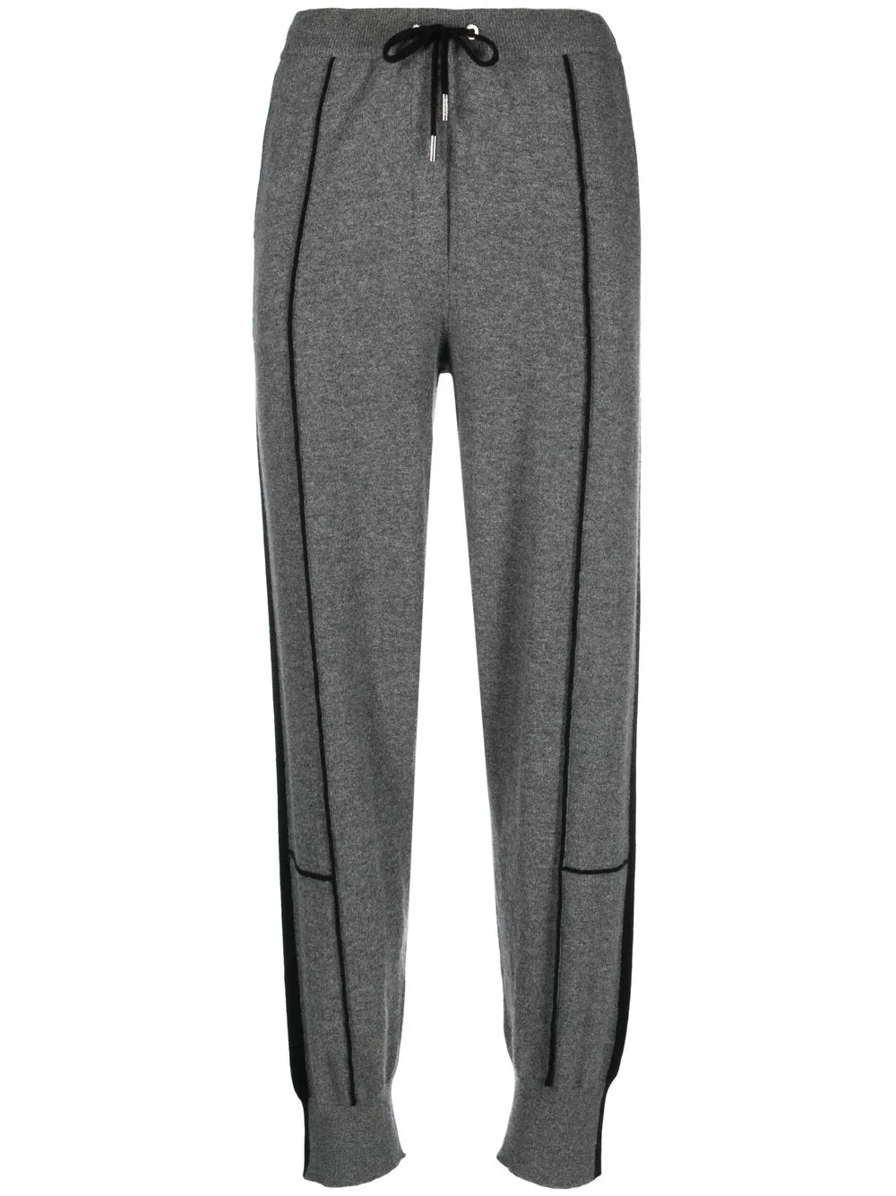 

Max & Moi contrast-stitch cashmere track pants - Grey