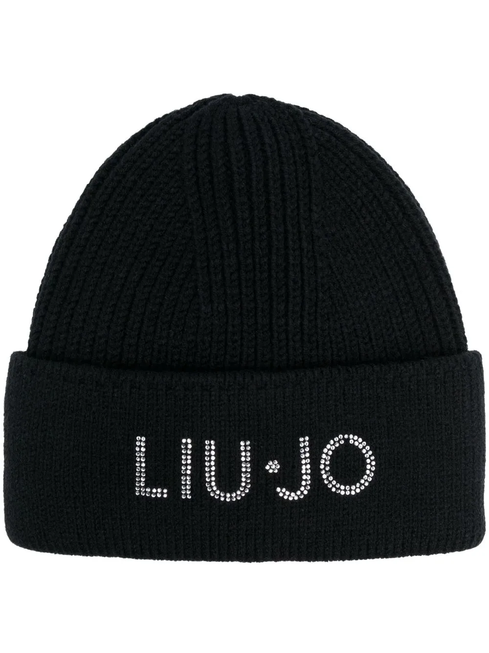 

LIU JO logo-embellished knitted beanie - Black