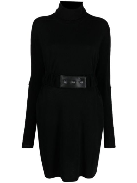 Max & Moi belted waist knitted cashmere dress