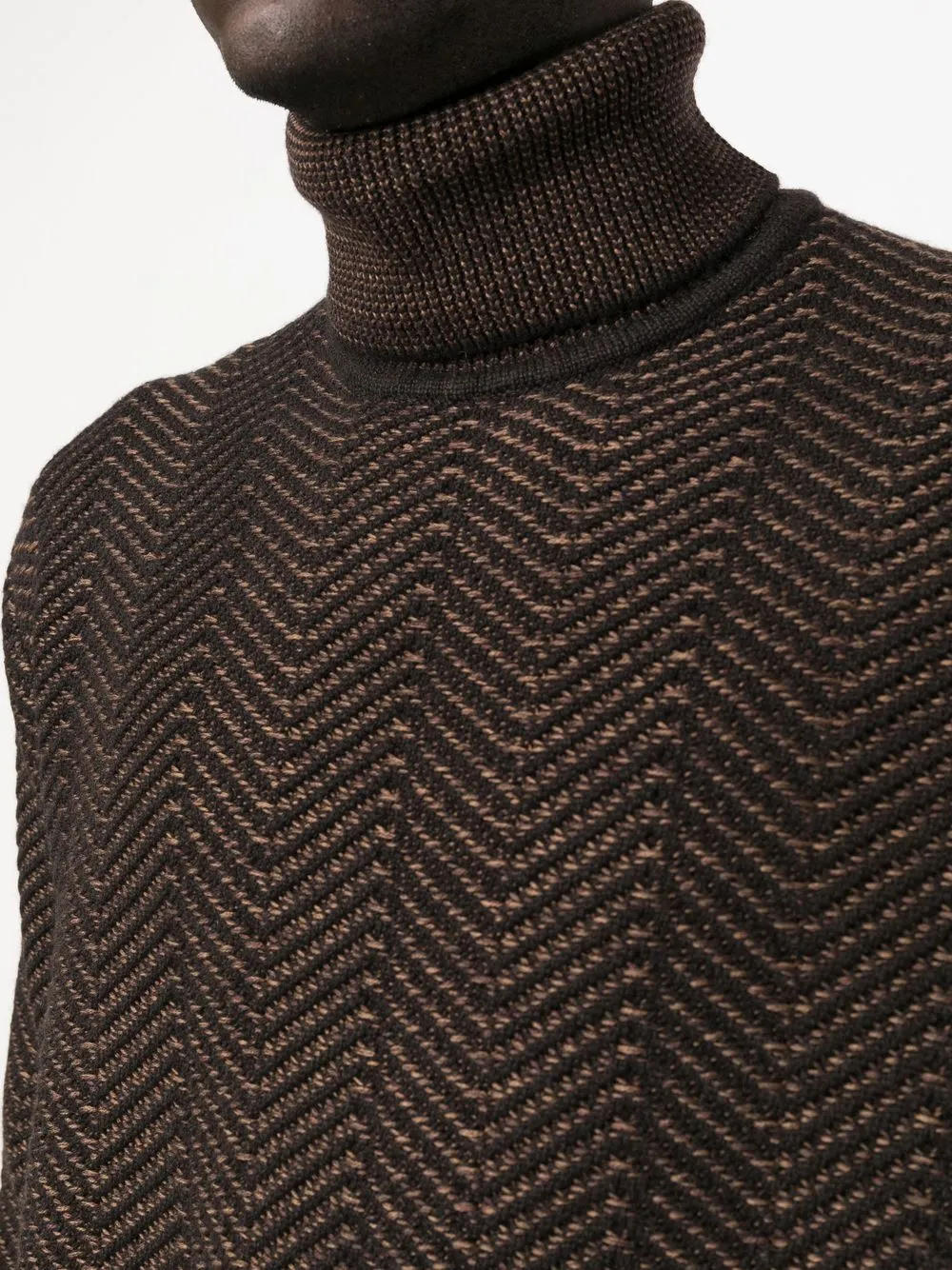 Zegna Roll-neck Knitted Sweater In Brown