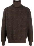 Zegna roll-neck knitted sweater - Brown