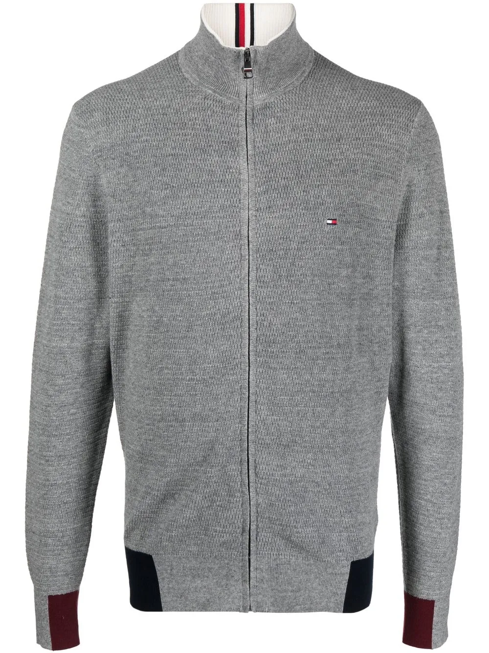 

Tommy Hilfiger embroidered-logo zip-up jumper - Grey