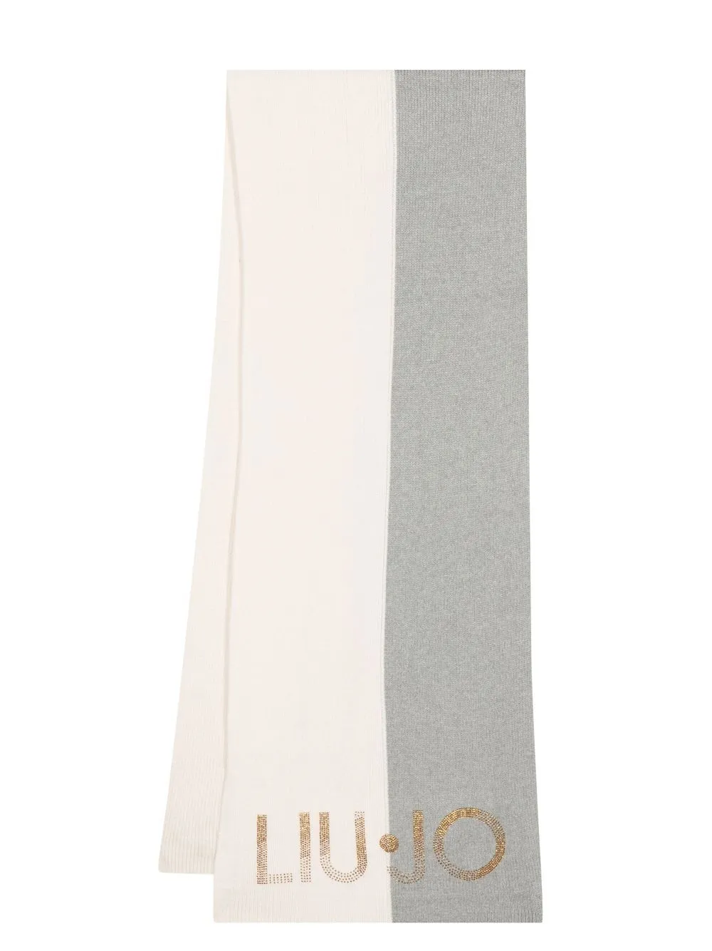 

LIU JO logo-embellished two-tone scarf - Grey