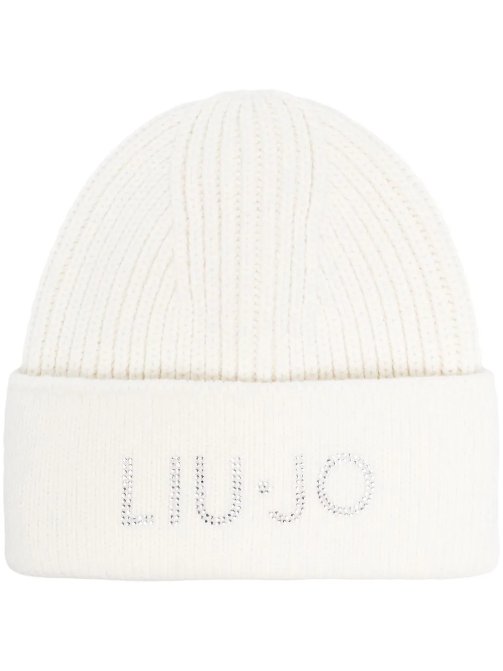 

LIU JO logo-embellished knitted beanie - White