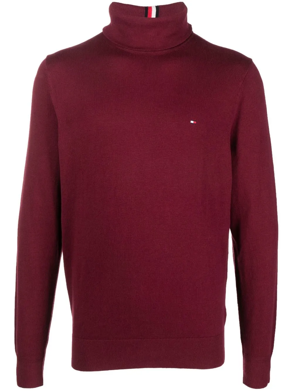 

Tommy Hilfiger suéter con logo bordado y cuello vuelto - Rojo