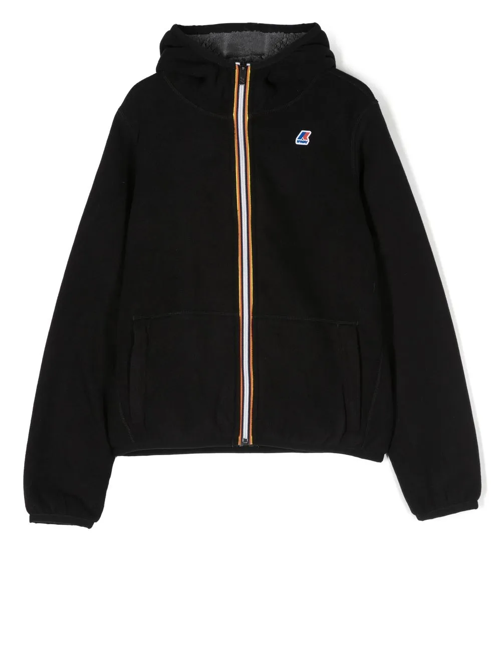 

K Way Kids faux-shearling reversible hooded jacket - Black