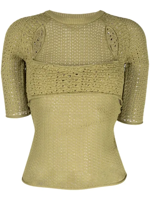 Muller Of Yoshiokubo Moss Tunnel knitted top