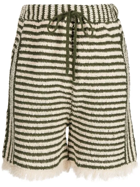 Muller Of Yoshiokubo stripe-pattern cotton shorts