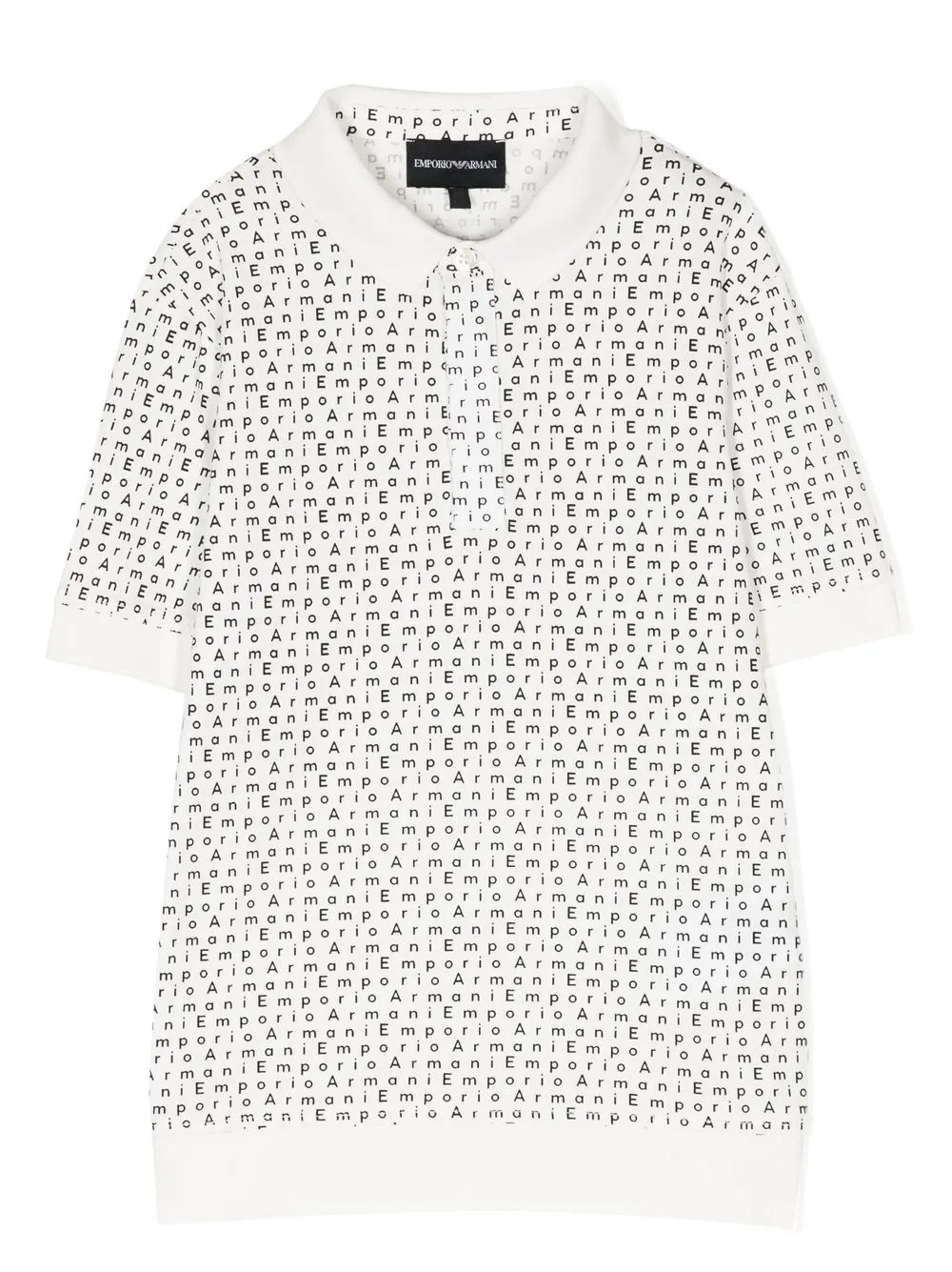 

Emporio Armani Kids logomania-print polo top - White