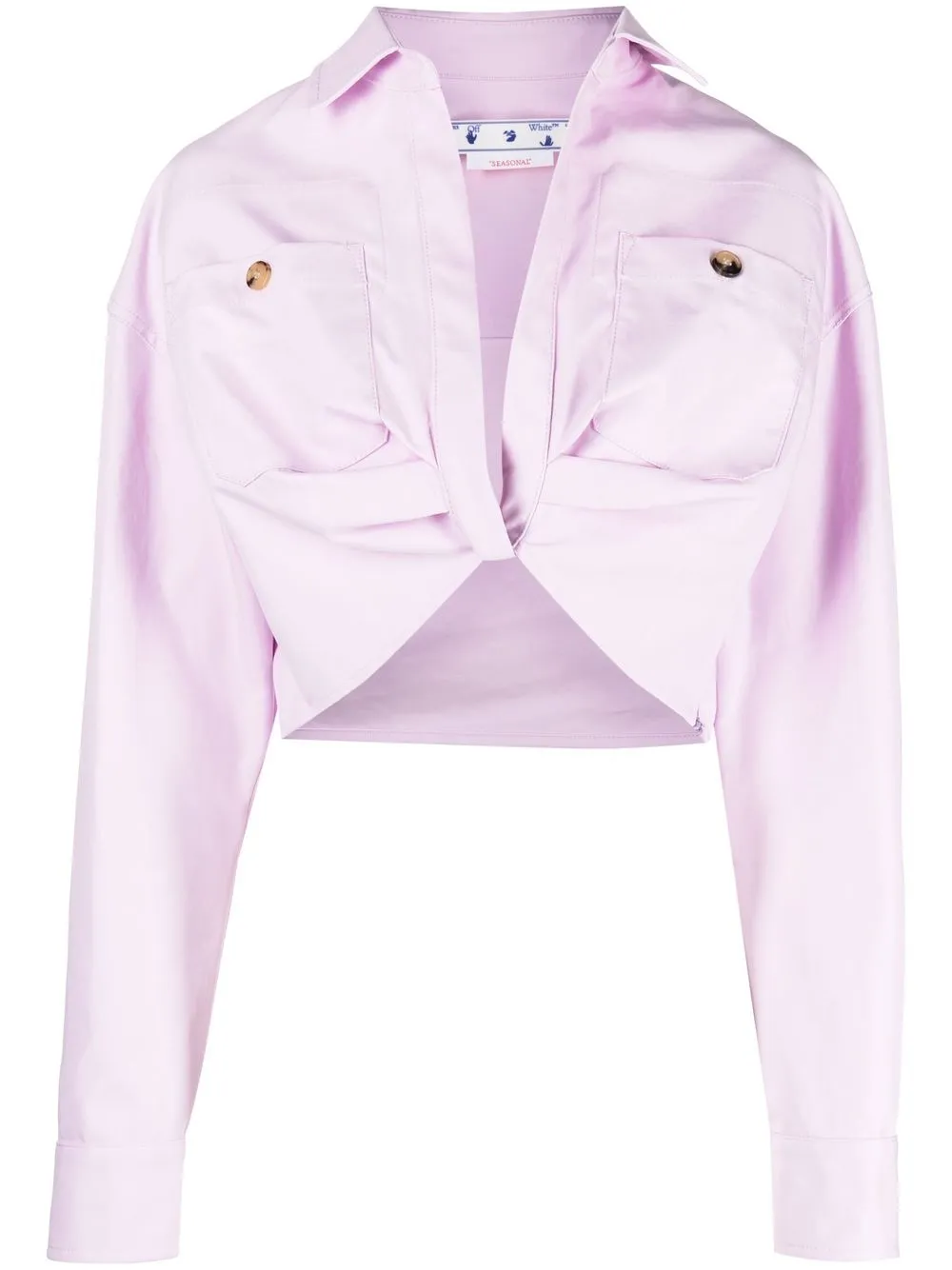 

Off-White Duchesse Twist cropped shirt - Purple