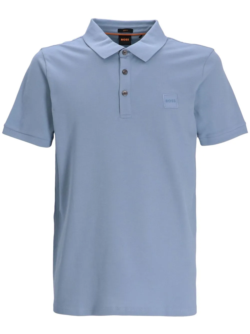 

BOSS logo-patch cotton polo shirt - Blue