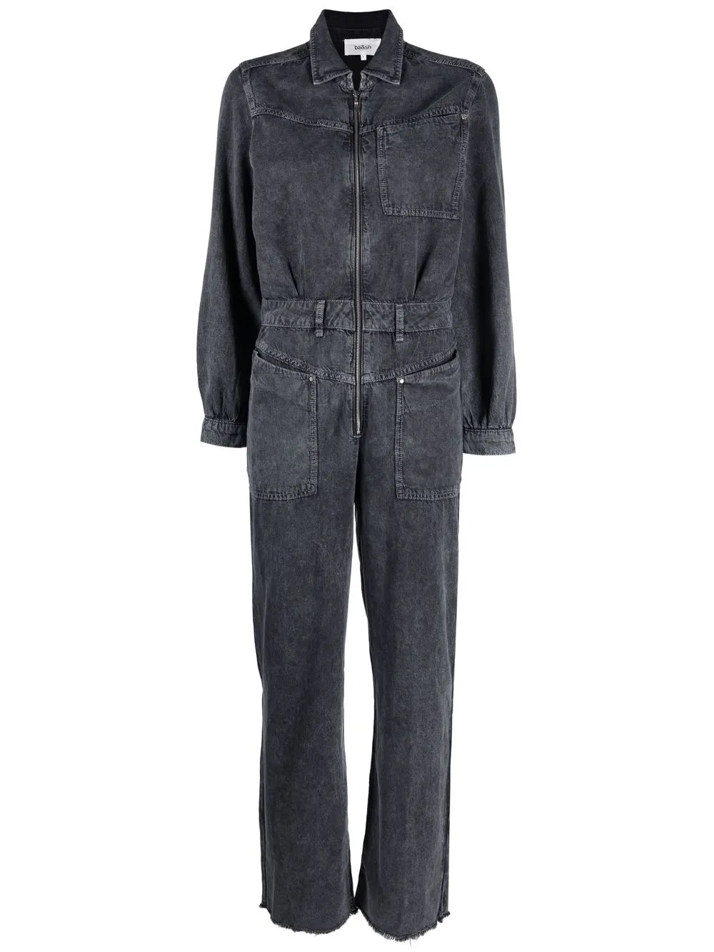 BA&SH DOVA ZIP-UP DENIM JUMPSUIT