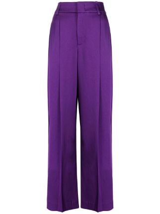 Vince Pleated Satin Trousers - Farfetch