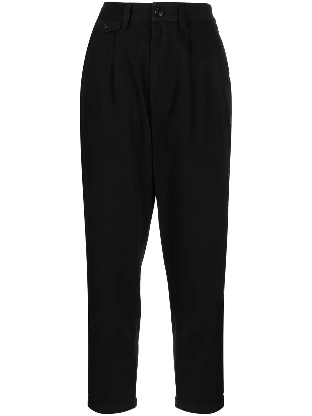 Chocoolate Pleated Four-pocket Tapered Trousers In Black