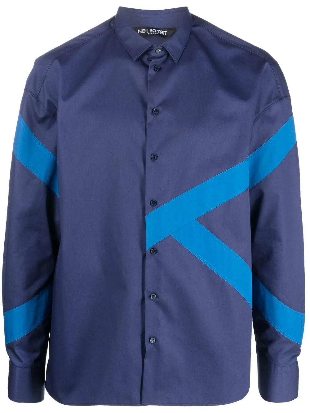 

Neil Barrett Modernist-print long-sleeved shirt - Blue