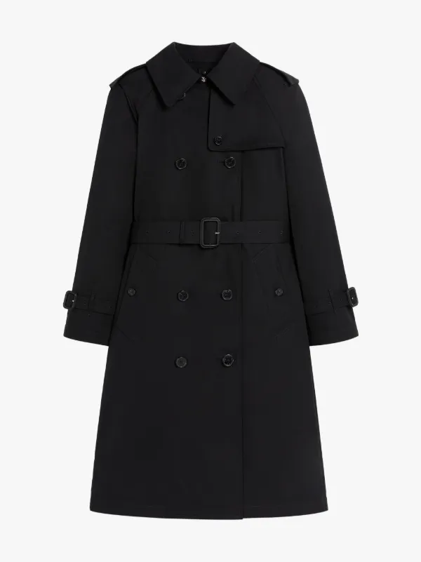 MUIRKIRK Black Cotton Trench Coat