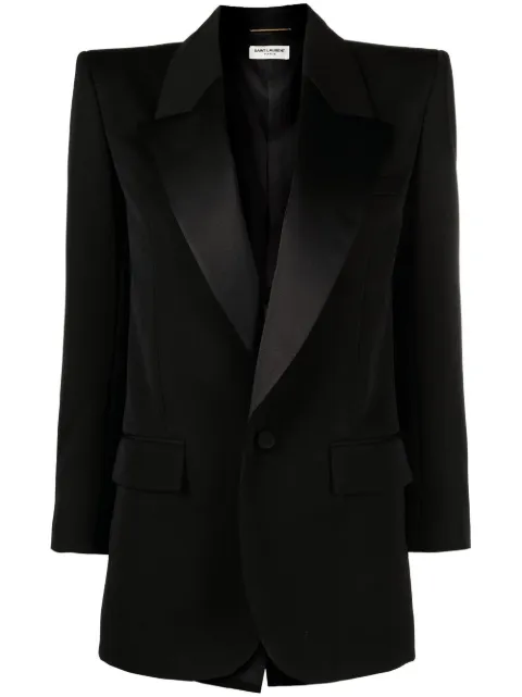 Saint Laurent Blazer com lapelas e abotoamento