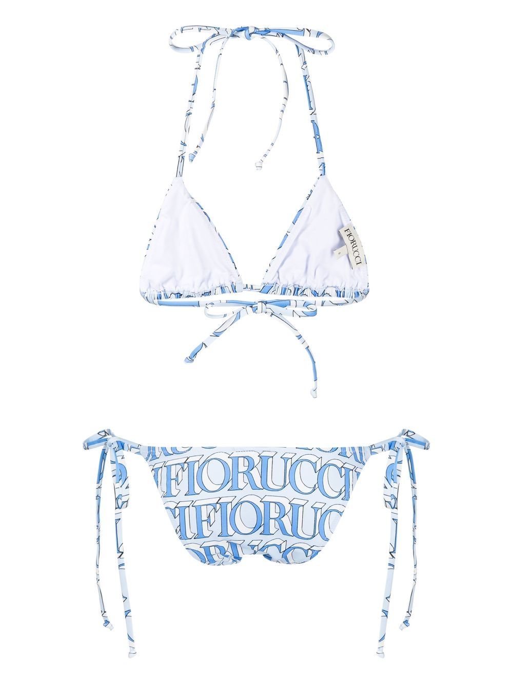 Fiorucci logo-print halterneck bikini - Blauw