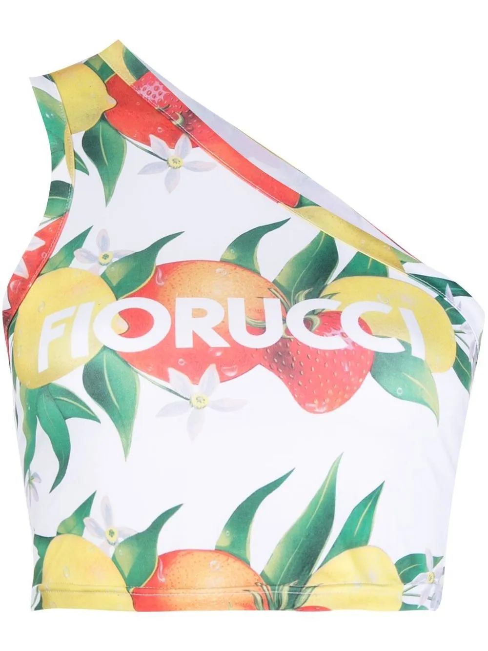 

Fiorucci graphic-print one-shoulder top - White